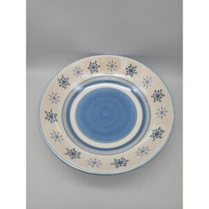 St. Nicholas Square WINTER FROST 12.5" Round 2.5 qt Serving Bowl Blue Snowflakes